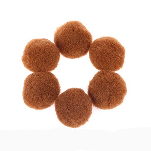 Egurs Pompons,60 Stück 50mm Bunte Pom Pom Flaumigen Pompon Ball für Handwerk Puppen DIY Dekoration Braun von Egurs