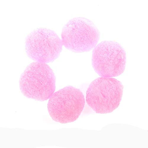 Egurs Pompons,60 Stück 50mm Bunte Pom Pom Flaumigen Pompon Ball für Handwerk Puppen DIY Dekoration Hell-Pink von Egurs