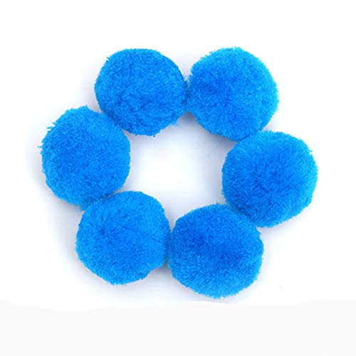 Egurs Pompons,60 Stück 50mm Bunte Pom Pom Flaumigen Pompon Ball für Handwerk Puppen DIY Dekoration Himmelblau von Egurs