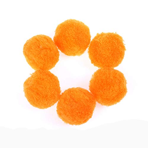 Egurs Pompons,60 Stück 50mm Bunte Pom Pom Flaumigen Pompon Ball für Handwerk Puppen DIY Dekoration Orange von Egurs