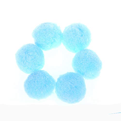 Egurs Pompons,60 Stück 50mm Bunte Pom Pom Flaumigen Pompon Ball für Handwerk Puppen DIY Dekoration hellblau von Egurs