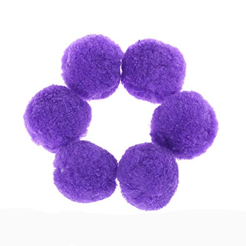 Egurs Pompons,60 Stück 50mm Bunte Pom Pom Flaumigen Pompon Ball für Handwerk Puppen DIY Dekoration lila von Egurs