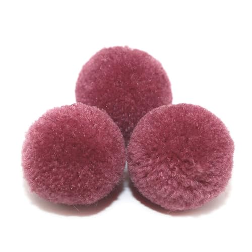 Egurs Pompons 50 Stück Bunte Pom Pom Kaschmir Bommeln zum Basteln Verschiedene Dekorative Pom Poms Flauschigen Plüsch Pompoms Bälle Kunsthandwerk für DIY Crafts Handwerk 17#Bohnenpaste lila 2.5cm von Egurs