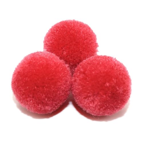 Egurs Pompons 50 Stück Bunte Pom Pom Kaschmir Bommeln zum Basteln Verschiedene Dekorative Pom Poms Flauschigen Plüsch Pompoms Bälle Kunsthandwerk für DIY Kreative Crafts Handwerk 12#Rot 1.5cm von Egurs