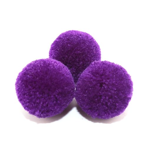 Egurs Pompons 50 Stück Bunte Pom Pom Kaschmir Bommeln zum Basteln Verschiedene Dekorative Pom Poms Flauschigen Plüsch Pompoms Bälle Kunsthandwerk für DIY Kreative Crafts Handwerk 18#dunkellila 5cm von Egurs