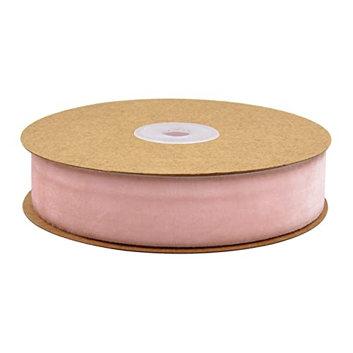 Egurs Samtband 10 Meter/Rollen 25mm Dekoband Geschenkband aus Samt Schleifenband zum Deko Zierborte Borte Band Schmuckband DIY Crafts Dekoration Samtborte Pink 25mm von Egurs