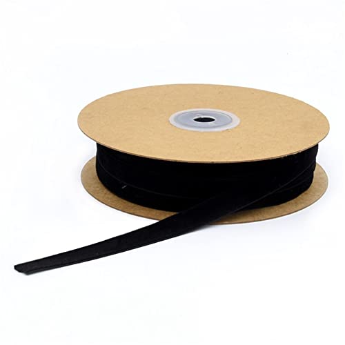 Egurs Samtband 20 Meter/Rollen 10mm Dekoband Geschenkband aus Samt Schleifenband zum Deko Zierborte Borte Band Schmuckband DIY Crafts Dekoration Samtborte Schwarz 10mm von Egurs