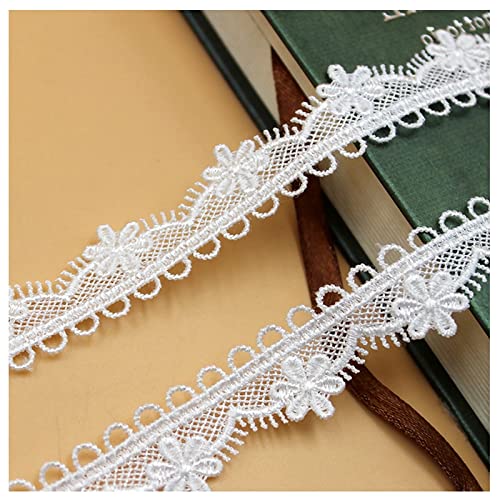 Egurs Spitzenband 20 Yard Spitzenbordüre Vintage Bestickt Spitzenbesatz Band Polyester Wasserlösliche Blume Seite für Hochzeit Weihnachten Basteln Geschenke Deko Weiß von Egurs