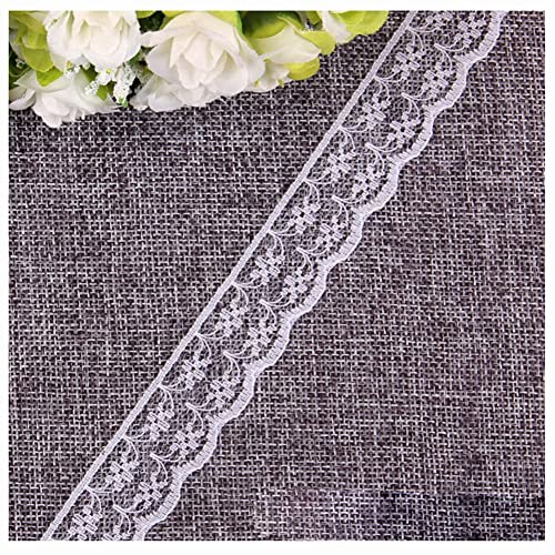 Egurs Weiß Vintage Spitzenbordüre Spitze Blume Borte Spitzenborte Zierband Dekoband Lace Deko Band Geschenkband 1# 1 Yard von Egurs