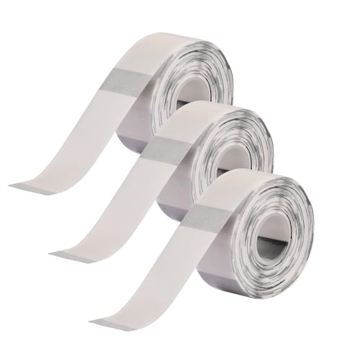 3 Rollen Thermo Etiketten Selbstklebend, Wasserdicht Etikettenband, Etikettendrucker Thermo Papier, Etikettenband für Haus, Büro, 160 Etiketten/Rolle Transparent D11/D110/D101 (12 * 40mm) von Ehuihuan