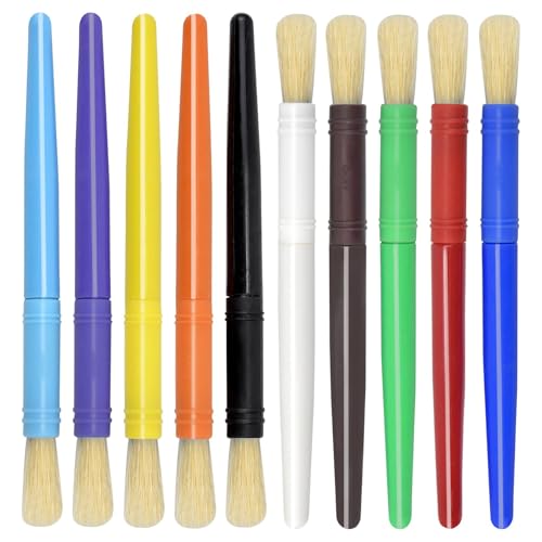 Ehuihuan 10 teiliges Borstenpinsel Set, Ölfarben Set, Haarpinsel Set, Gouache Farben Set, Pinsel Set für Schule, Aquarellpinsel und Pinselset für Acrylfarben, Paint Brushes für Anfänger und Künstler von Ehuihuan