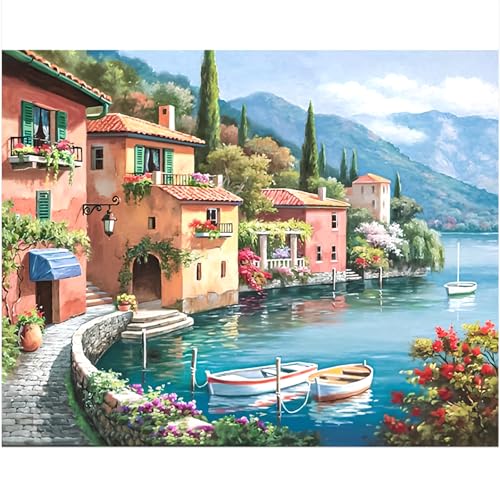 Ehuihuan 5D Diamond Painting 30x40 cm Landschaft, Voller Rund Drill Diamond-Painting Blumen, Kristall Diamond Painting Landschaft für Dekoration, DIY Kunst Handwerk Set von Ehuihuan