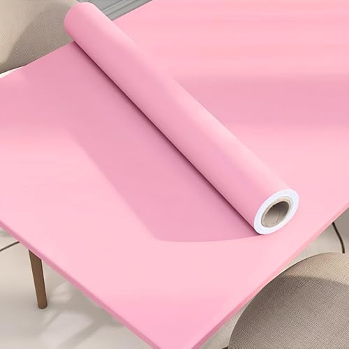 Eiauiuo Tisch Klebefolie Selbstklebende Tapete Wasserdicht Möbelfolie Selbstklebend PVC Tischaufkleber Möbelaufkleber Tischschutzfolie Dekofolie für Möbel Wände(Rosa,120x300cm(WxL)) von Eiauiuo