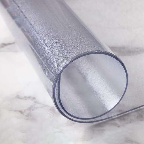 Eiauiuo Tischdecke Table Cover Transparent Tischfolie 1.5mm 2mm Glasklar Folie Tischschutzfolie Durchsichtige mit Abgerundete Ecken Tischschutzmatte Wasserdicht und Abwaschbar Geruchsneutral PVC Folie von Eiauiuo