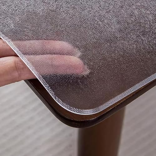 Eiauiuo Tischdecke Table Cover Transparente Tischschutzfolie Weicher Tischfolie Einseitig Matt 0.7mm 1mm 1.5mm 2mm Dicke Tischmatte Geruchsneutral Keine Blasenbildung für Glastisch Holztisch Fettdicht von Eiauiuo