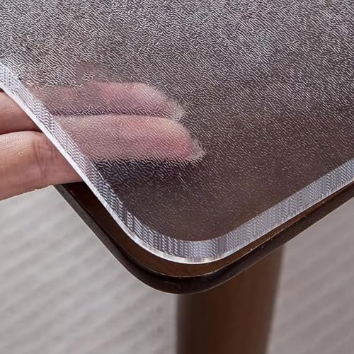 Eiauiuo Tischdecke Table Cover Transparente Tischschutzfolie Weicher Tischfolie Einseitig Matt 0.7mm 1mm 1.5mm 2mm Dicke Tischmatte Geruchsneutral Keine Blasenbildung für Glastisch Holztisch Fettdicht von Eiauiuo