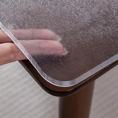 Eiauiuo Tischdecke Table Cover Transparente Tischschutzfolie Weicher Tischfolie Einseitig Matt 0.7mm 1mm 1.5mm 2mm Dicke Tischmatte Geruchsneutral Keine Blasenbildung für Glastisch Holztisch Fettdicht von Eiauiuo