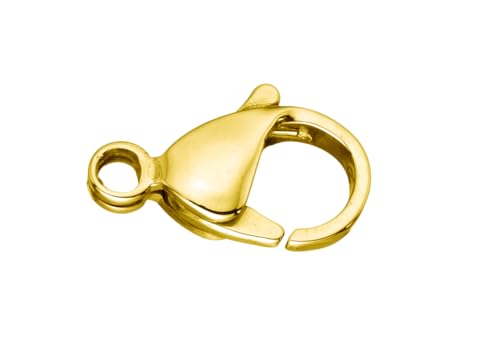 Schmuckkarabiner Gold Double in 9 und 11 mm Kettenverschluss Karabiner Haken (11 mm Größe) von Eichmüller