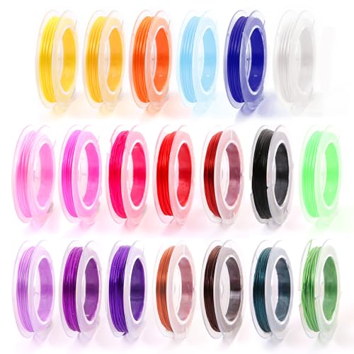 Eiflayn Elastisches Band Für Armbänder,20 Rollen Gummiband Für Armbänder10*0.8mm,Bänder für Armbänder,Armband Schnur Für Perlen,Zum Basteln Armbänder,Halskett,Schlüsselanhänger(20 Farben) von Eiflayn