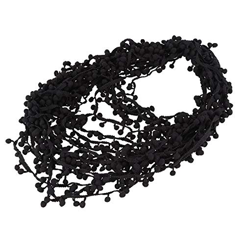 Eighosee 20 Yard 10 MM PomPom Trim Ball Fringe Band DIY NäHzubehöR Spitze Schwarz von Eighosee