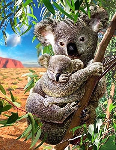 Eiialerm Erwachsene Stickerei Kreuzstich Koala 11CT Vorgedruckte Leinwand Kreuzstich Set AnfäNger Stickbilder, für Wandkunst-Heimdekoration 40X50cm von Eiialerm