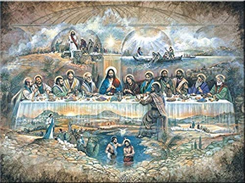 Eiialerm Kreuzstich Stickpackungen Jesu letztes Abendmahl DIY Vorgedruckt Kreuzstich Stickbilder 11CT Sticken Set für Erwachsene Anfänger Home Decor 40x50cm von Eiialerm