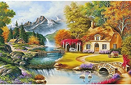 Eiialerm Kreuzstich Stickpackungen Landschaft Natur Landschaft DIY Vorgedruckt Kreuzstich Stickbilder 11CT Sticken Set für Erwachsene Anfänger Home Decor 40x50cm von Eiialerm