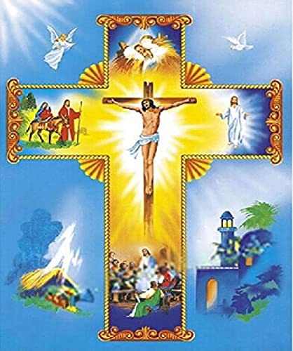 Eiialerm Kreuzstich Stickpackungen Religiöser Jesus DIY Vorgedruckt Kreuzstich Stickbilder 11CT Sticken Set für Erwachsene Anfänger Home Decor 40x50cm von Eiialerm