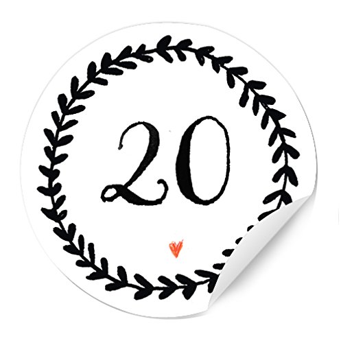24 Adventskalenderzahlen für den selbstgemachten Adventskalender zum Basteln mit selbstklebende Etiketten MATT, 24 Zahlen zum Beschriften, Nummerieren, 40 mm, Ranken Design, Schwarz auf Weiß 24 Adventskalenderzahlen für den selbstgemachten Adventskalender zum Basteln mit selbstklebende Etiketten MATT, 24 Zahlen zum Beschriften, Nummerieren, 40 mm, Ranken Design, Schwarz auf Weiß von Eine der Guten