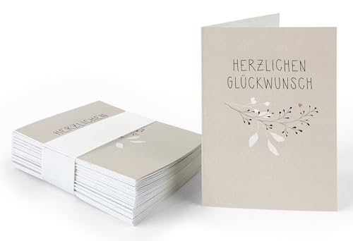 25 Geschenkanhänger - Herzliche Glückwunsch - Creme mit Blumen, originelle Mini Glückwunschkarten zum Geschenke Beschriften, Handlettering, edel exklusiv individuell, A7 Recyclingpapier Klappkarten 25 Geschenkanhänger - Herzliche Glückwunsch - Creme mit Blumen, originelle Mini Glückwunschkarten zum Geschenke Beschriften, Handlettering, edel exklusiv individuell, A7 Recyclingpapier Klappkarten von Eine der Guten