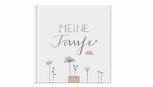 Gästebuch - meine Taufe - weiß mit Blumen, Taufbuch für Tauffeier, Tauffest, als Taufgeschenk, 100 S., Recyclingpapier, umweltfreundlich, Hardcover, 21x21 cm von Eine der Guten