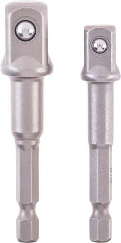 Original Einhell Adapter-Set, 2-tlg., 65/72 mm, 3/8” / 1/2” (Chrom Vanadium, hohe Verschleißfestigkeit, E 6.3 Schaft) von Einhell