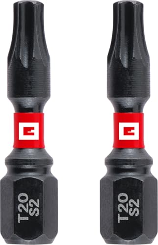 Original Einhell Impact-Bits mit Doppel-Torsion, 2-tlg., 30 mm, T20 (S2-Stahl, hohe Langlebigkeit, doppelter Torsionseffekt, roter Farbring, C 6.3 Schaft) von Einhell