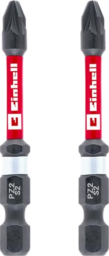 Original Einhell Impact-Bits mit Doppel-Torsion, 2-tlg., 60 mm, PZ2 (S2-Stahl, hohe Langlebigkeit, doppelter Torsionseffekt, roter Farbring, E 6.3 Schaft) von Einhell Accessories