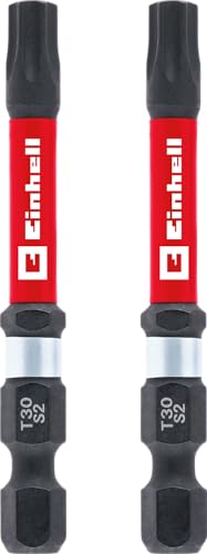 Original Einhell Impact-Bits mit Doppel-Torsion, 2-tlg., 60 mm, T30 (S2-Stahl, hohe Langlebigkeit, doppelter Torsionseffekt, roter Farbring, E 6.3 Schaft) von Einhell Accessories