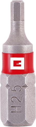 Original Einhell Standard-Bits, 3-tlg., 25 mm, Hex 2,5 (Chrom Vanadium, präzises Schrauben, gute Kontrolle, roter Farbring, C 6.3 Schaft) von Einhell Accessories