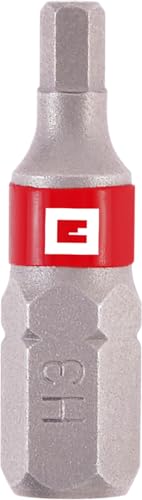 Original Einhell Standard-Bits, 3-tlg., 25 mm, Hex 3 (Chrom Vanadium, präzises Schrauben, gute Kontrolle, roter Farbring, C 6.3 Schaft) von Einhell Accessories