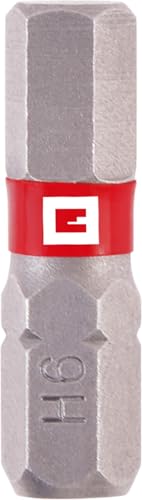 Original Einhell Standard-Bits, 3-tlg., 25 mm, Hex 6 (Chrom Vanadium, präzises Schrauben, gute Kontrolle, roter Farbring, C 6.3 Schaft) von Einhell