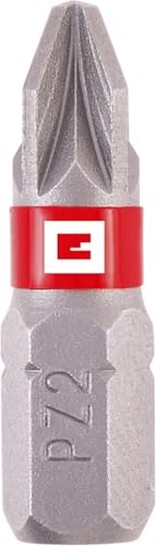 Original Einhell Standard-Bits, 3-tlg., 25 mm, PZ2 (Chrom Vanadium, präzises Schrauben, gute Kontrolle, roter Farbring, C 6.3 Schaft) von Einhell Accessories