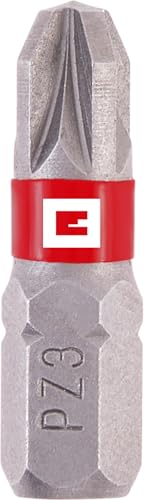 Original Einhell Standard-Bits, 3-tlg., 25 mm, PZ3 (Chrom Vanadium, präzises Schrauben, gute Kontrolle, roter Farbring, C 6.3 Schaft) von Einhell Accessories