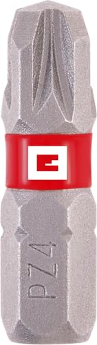 Original Einhell Standard-Bits, 3-tlg., 25 mm, PZ4 (Chrom Vanadium, präzises Schrauben, gute Kontrolle, roter Farbring, C 6.3 Schaft) von Einhell Accessories