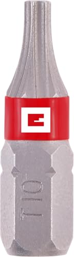 Original Einhell Standard-Bits, 3-tlg., 25 mm, T10 (Chrom Vanadium, präzises Schrauben, gute Kontrolle, roter Farbring, C 6.3 Schaft) von Einhell Accessories