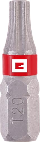 Original Einhell Standard-Bits, 3-tlg., 25 mm, T20 (Chrom Vanadium, präzises Schrauben, gute Kontrolle, roter Farbring, C 6.3 Schaft) von Einhell Accessories