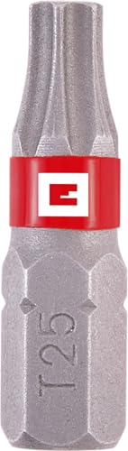 Original Einhell Standard-Bits, 3-tlg., 25 mm, T25 (Chrom Vanadium, präzises Schrauben, gute Kontrolle, roter Farbring, C 6.3 Schaft) von Einhell Accessories