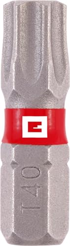 Original Einhell Standard-Bits, 3-tlg., 25 mm, T40 (Chrom Vanadium, präzises Schrauben, gute Kontrolle, roter Farbring, C 6.3 Schaft) von Einhell Accessories