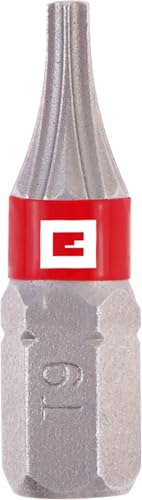 Original Einhell Standard-Bits, 3-tlg., 25 mm, T9 (Chrom Vanadium, präzises Schrauben, gute Kontrolle, roter Farbring, C 6.3 Schaft) von Einhell Accessories