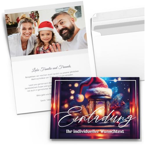 10 PERSONALISIERTE Einladungskarten Weihnachten mit Foto und Text - Einladung Karte Weihnachten Weihnachtsfeier Familienfoto Logo geschäftlich Motiv 21 von Einladungskarten Manufaktur Hamburg