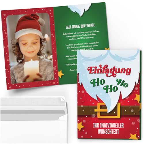 10 PERSONALISIERTE Einladungskarten Weihnachten mit Foto und Text - Einladung Karte Weihnachten Weihnachtsfeier Familienfoto Logo geschäftlich Motiv 9 von Einladungskarten Manufaktur Hamburg