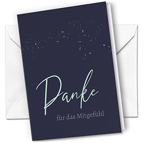 10 x Trauer Danksagungskarten Klappkarten mit Umschlag DIN A6, Trauerkarten Sternenhimmel, Danke Sagen nach Beerdigung, Trauerfall von Einladungskarten Manufaktur Hamburg