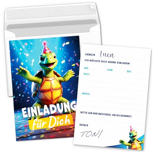 Einladungskarten Kindergeburtstag – 8 Karten Set mit Umschlägen | Schwimmbad Schwimmen Zoo Tropen Tiere Einladungen Kinder Geburtstag | Schildkröte | Einladung für Kinder zum Ausfüllen Einladungskarten Kindergeburtstag – 8 Karten Set mit Umschlägen | Schwimmbad Schwimmen Zoo Tropen Tiere Einladungen Kinder Geburtstag | Schildkröte | Einladung für Kinder zum Ausfüllen von Einladungskarten Manufaktur Hamburg